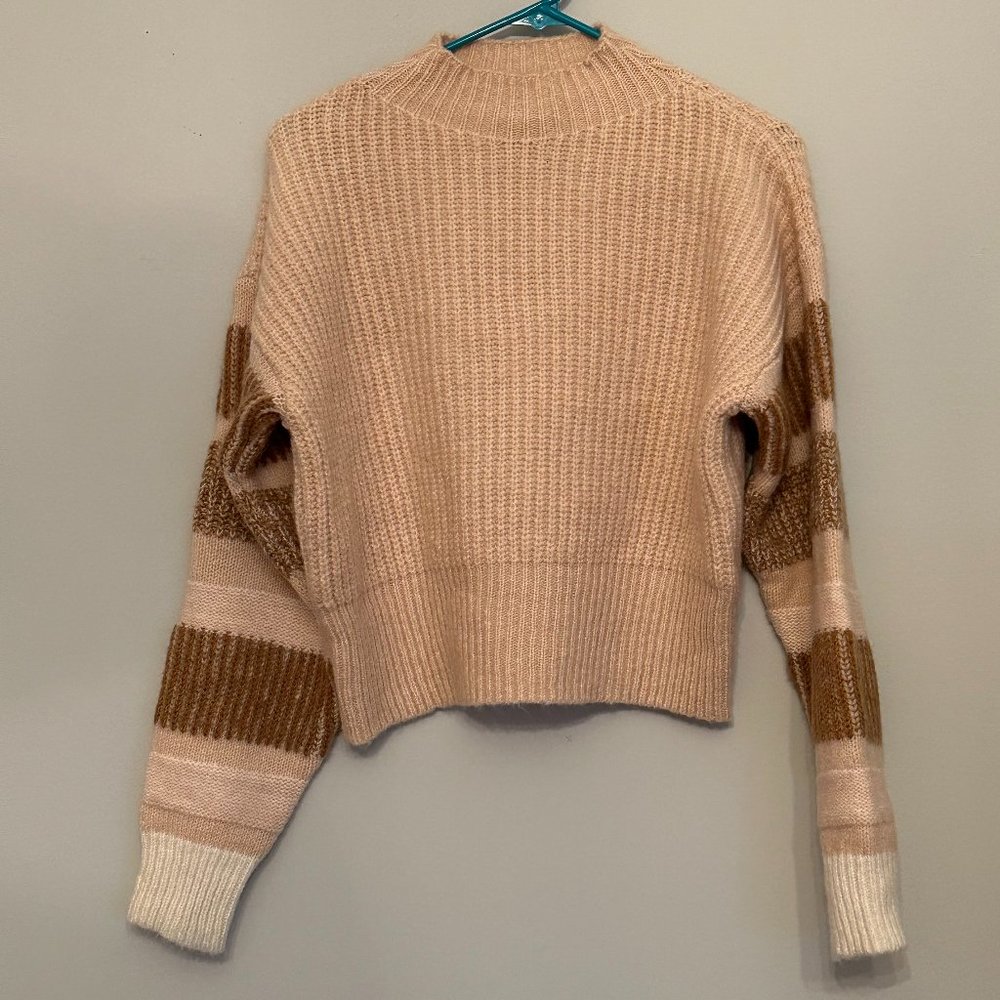Pink and Brown Knit Sweater, M